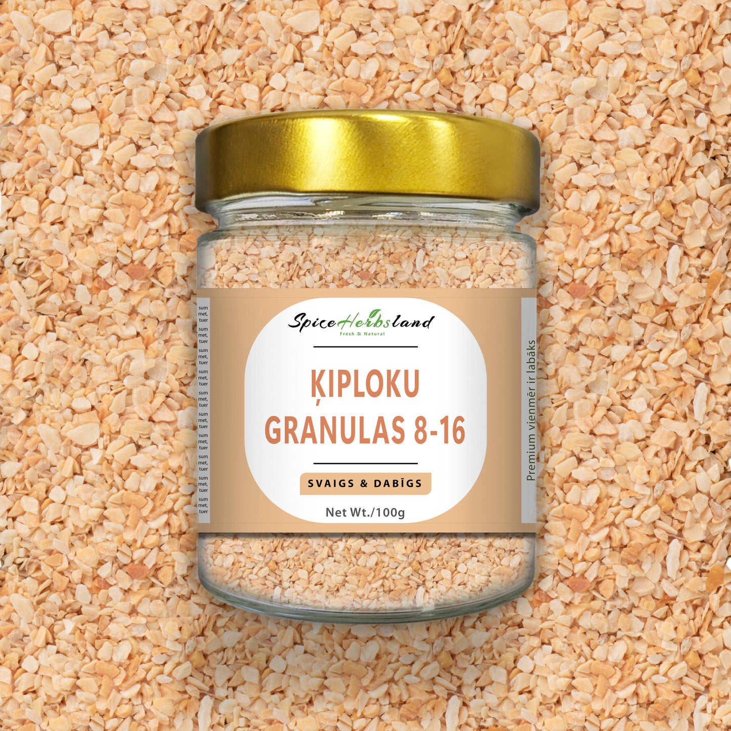 Ķiploku granulas 8-16 mesh