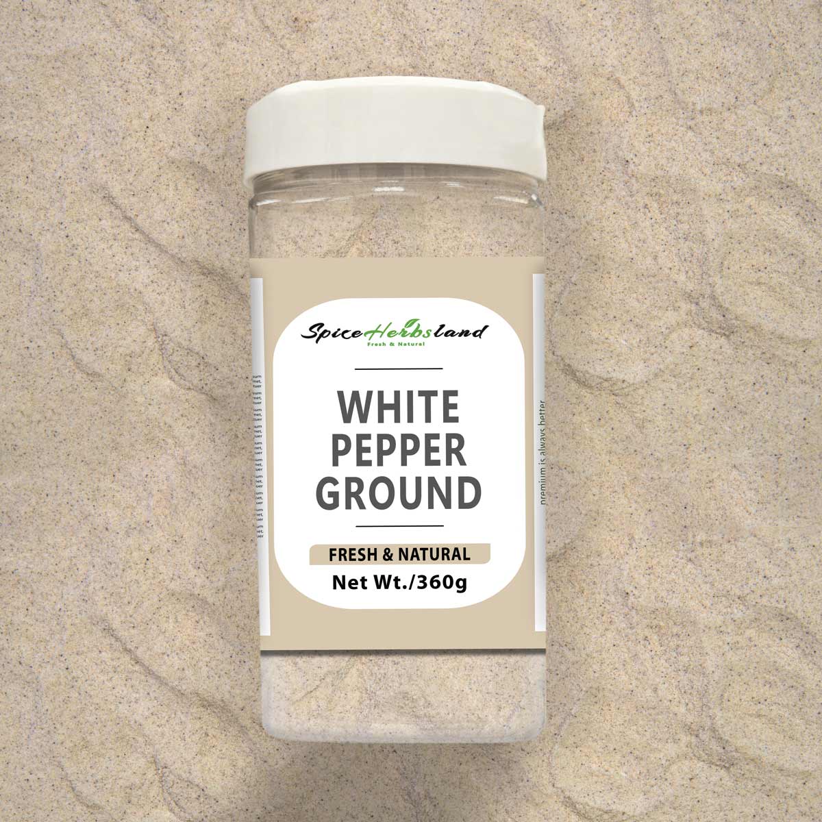 White pepper ground